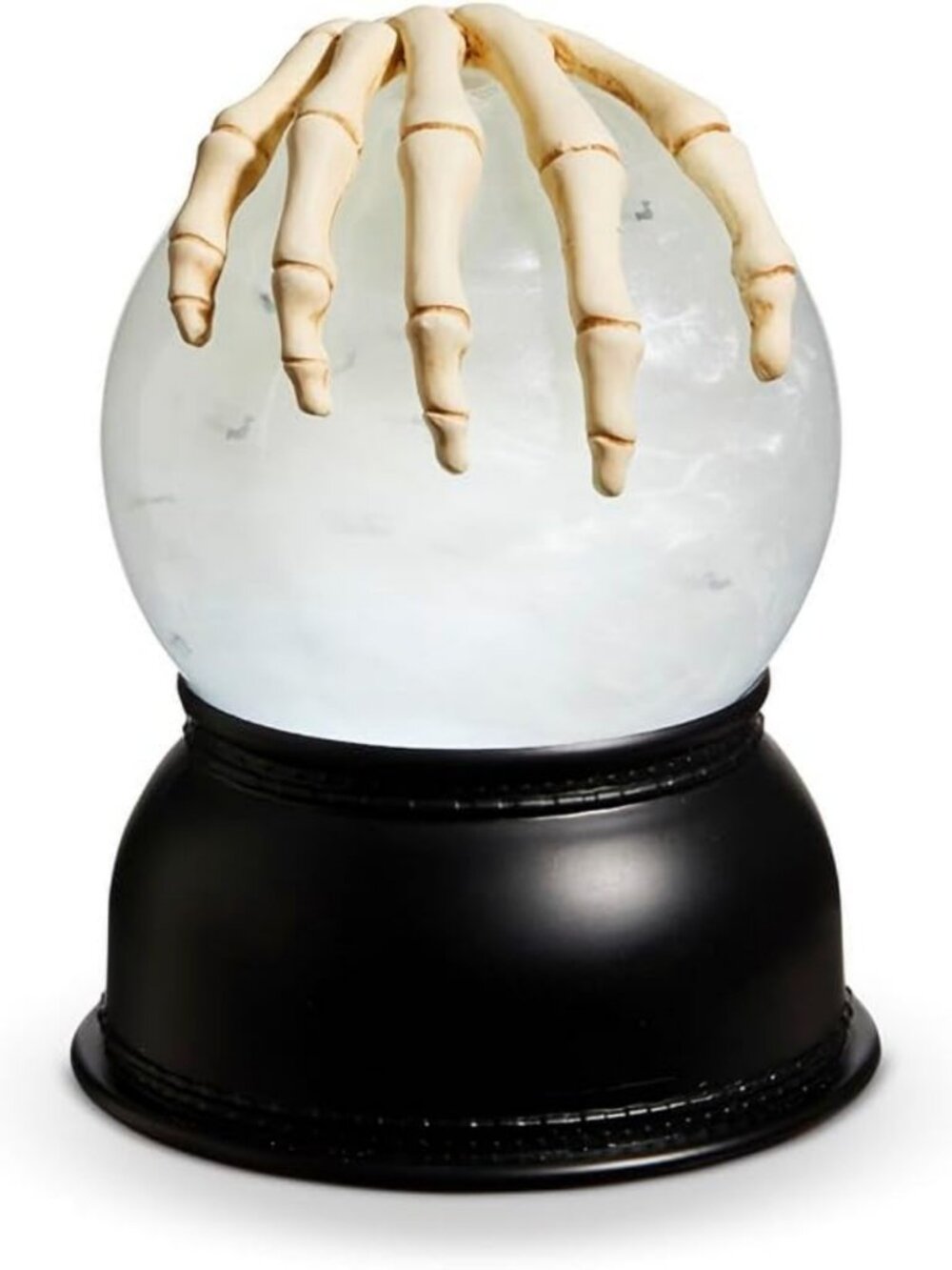 Creepy Swirling Bat Lighted Globe 5.25" Halloween Decor with Bone Details